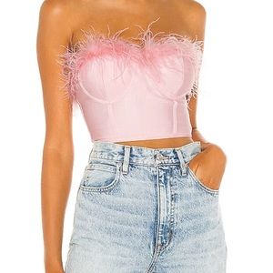 Superdown women’s pink feather top